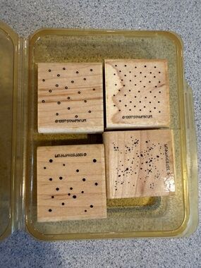 Stampin' Up! Wood Dot Pattern Stamp Set in Brown and Tan